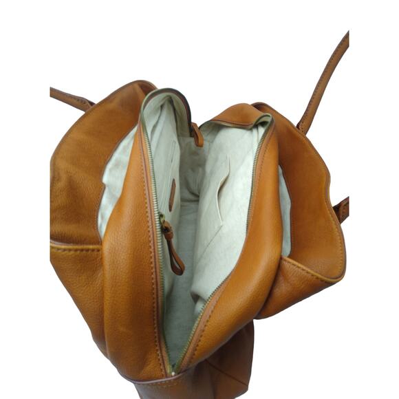 Mark & Graham Brown Leather Travel Bag with Double Handles - Picture 3 of 9